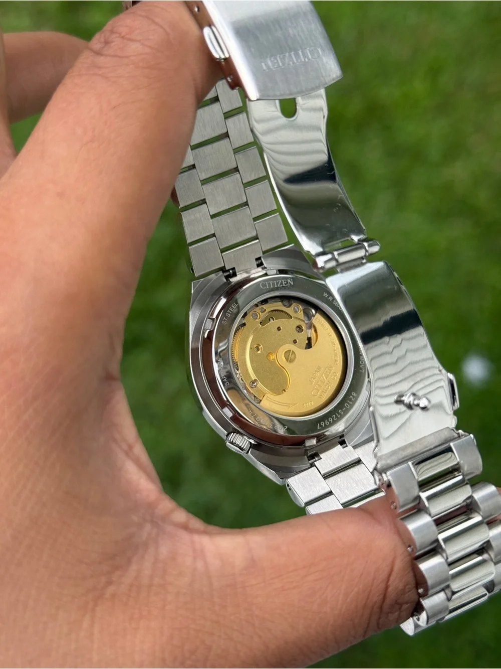 Citizen Stainless Steel Watch with Vibrant Yellow Men's Tsuyosa Japan Automatic